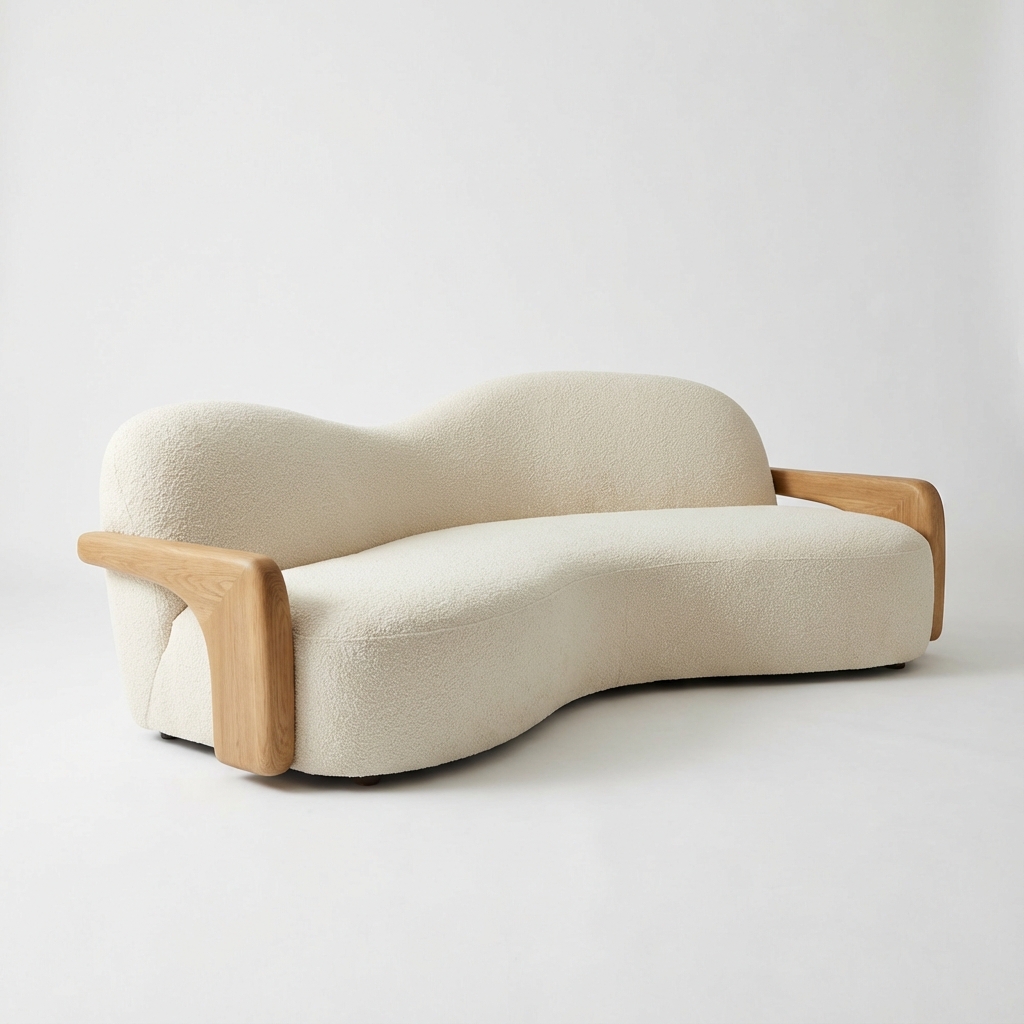 Modular Bouclé Sectional with Plinth Base